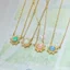 Châu Âu Mỹ Retro ins Ngôi Sao Nổ Hoa Mặt Trời Full Zirconi Sáng Giả Opal Mặt Dây Chuyền Vòng Cổ Nữ Trang Sức