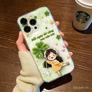 Ốp Điện Thoại Nghệ Thuật Trong Suốt Họa Tiết Bé Gái Thích Hợp Cho iPhone 14promax 13promax 12promax 14 13 12 11 pro max 15 16 17 promax xr xs 16pro 15pro Ốp Silicon Chống Sốc