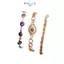 E-WOITD 3 CÁI Thổ Nhĩ Kỳ Luy Evil Blue Eye Bracelet Set Kim loại Staable Dây đeo cổ tay Charm Chain dành cho nữ Trang sức Quà tặng Vòng đeo tay mắt ác E-WOITD