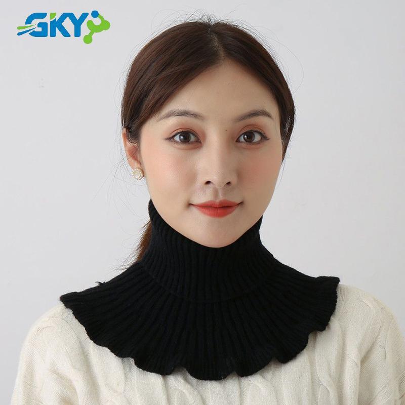 GKY Giữ ấm và lạnh ngoài trời Phụ nữ Dệt kim ấm áp Cổ áo giả Thiên Rùa Khăn quàng cổ giả có thể tháo rời Ne Khăn quàng cổ GKY