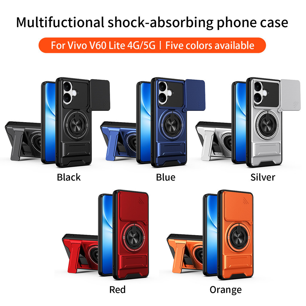 Thích hợp cho Vivo V60 Lite V50 V30 V29 V70 FE 4G 5G 360 Giá đỡ vòng Vỏ điện thoại Dây buộc có vỏ máy ảnh Vỏ gắn trên ô tô từ tính Vỏ bảo vệ toàn diện chống sốc