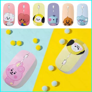 HK1 BTS BT21 KPOP USB Slim Im Lặng Chuột Không Dây Có Đầu Thu Nano Chuột Chơi Game Cấu Hình Cao Laptop Chất Lượng Cao