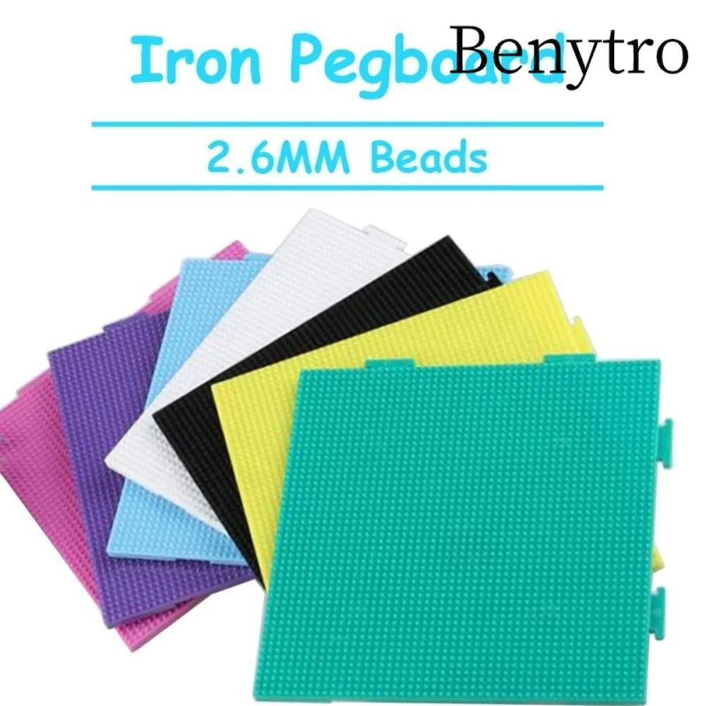 Hạt BENYTRO Perler Hama, Thủ công thủ công Trang trí DIY Làm câu đố Mẫu tròn chịu nhiệt, Chất lượng cao Ba chiều 52 * 52 Dot 2.6mm Bảng đậu thủ công
