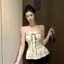 Mùa hè Pure Desire Hot Girl One-Shoulder Tube Top Phong cách Thái Lan Áo yếm ren đẹp có đệm ngực nữ