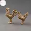 Houdoudou 1 / 2 Chiếc Thu Nhỏ Đồng Gà Trống Và Gà Mái Đồ Trang Trí Đồng Chắc Chắn Gà Trống Tượng Nhỏ Văn Phòng Để Bàn Đồ Trang Trí Trà Đồ Trang Trí Thú Cưng VN