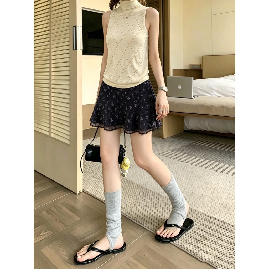 SUXI Váy Mini chữ A dáng rộng thông thường nhẹ nhàng dành cho nữ mùa hè mới 260506