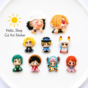 Usopp Sanji Chibi Meme Mini – Set Charm Hải Tặc One Piece cute gồm Luffy Zoro Ace Chopper Yamato Nami resin gắn dép Croc