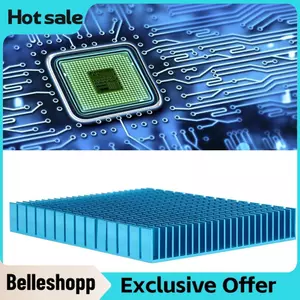 Belleshopp Belleshopp Tản nhiệt 150x120x20mm Tản nhiệt nhôm cho PC Làm mát máy tính Bảng mạch PCB Mô-đun tản nhiệt vây hiệu suất cao (Màu xanh da trời)