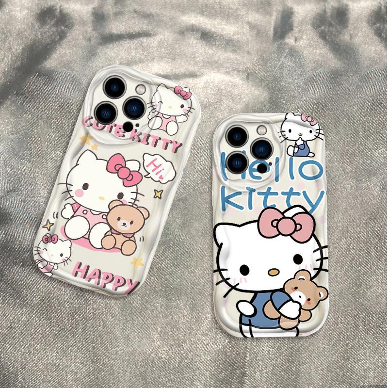 Thích hợp cho iPhone 17 16 15 14 13 12 11 Pro Max Plus 17 AIR 3D Wave Soft TPU Kitty Rilakkuma Vỏ điện thoại chống sốc