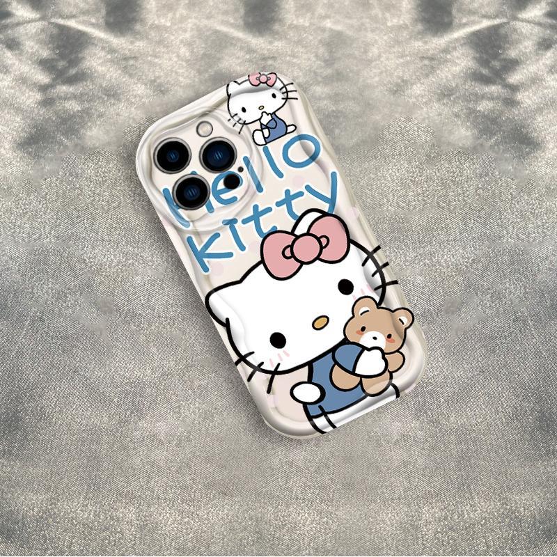 Thích hợp cho iPhone 17 16 15 14 13 12 11 Pro Max Plus 17 AIR 3D Wave Soft TPU Kitty Rilakkuma Vỏ điện thoại chống sốc