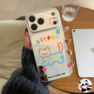 Ốp Điện Thoại Gương Mèo Dễ Thương Ins Style Cho OPPO Find X9 X9S X8 X8S X7 Ultra X6 X5 Pro F31 F29 F27 F21 F21S Pro Plus 5G 4G Vỏ Sang Trọng Hoạt Hình Kitty Bạc Trang Điểm Vỏ Mềm