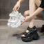 Giày Sandal Thể Thao Nữ Mùa Hè Phong Cách Mới 11cm Giày Sandal Nâng Cao Bên Trong Nữ Phù Hợp Với Đế Nêm Nền Tảng Sandal