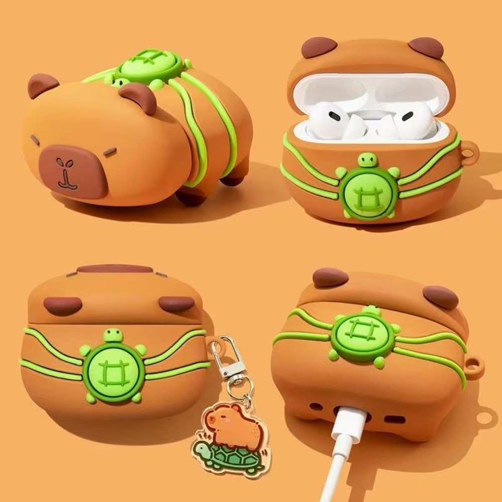 Ốp lưng tai nghe silicon dễ thương, mặt dây chuyền cá heo/chim cánh cụt, dùng cho AirPods Pro 3/Pro 2/4/3/2/1