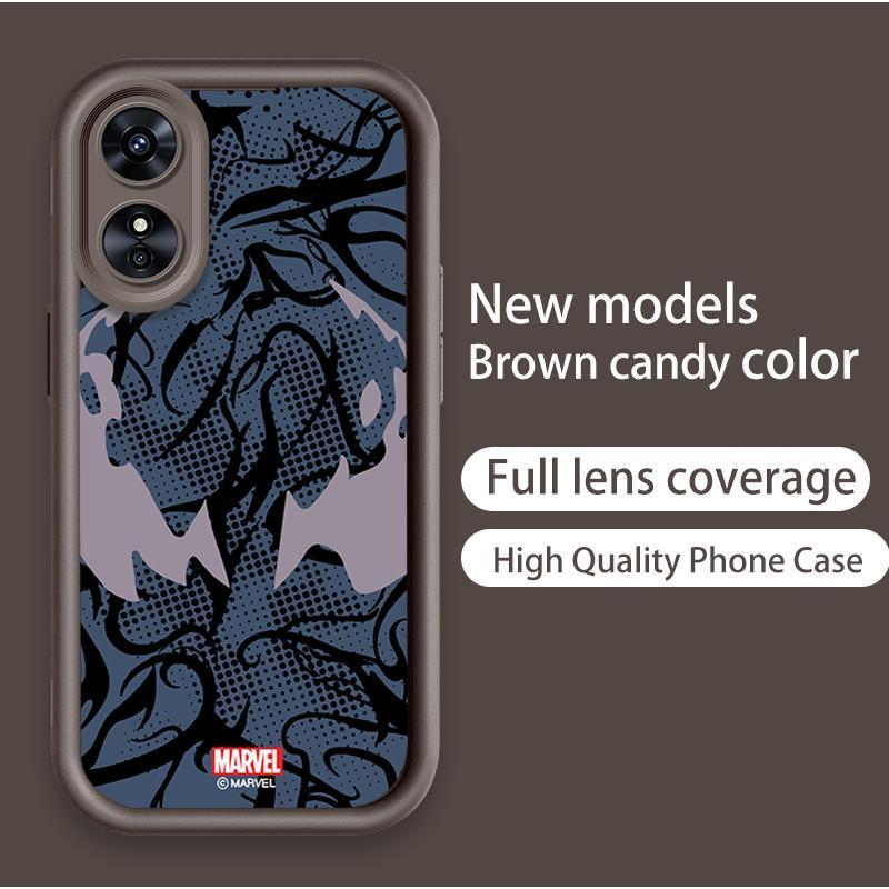 Ốp Lưng Cho OPPO A17 A17K A18 A38 A58 A60 4G Phim Hoạt Hình Silicon Mềm Đáng Yêu Ốp lưng TPU Spider Man Venom Thoáng Mát Mắt Thiên Thần Chống Sốc Ốp Lưng