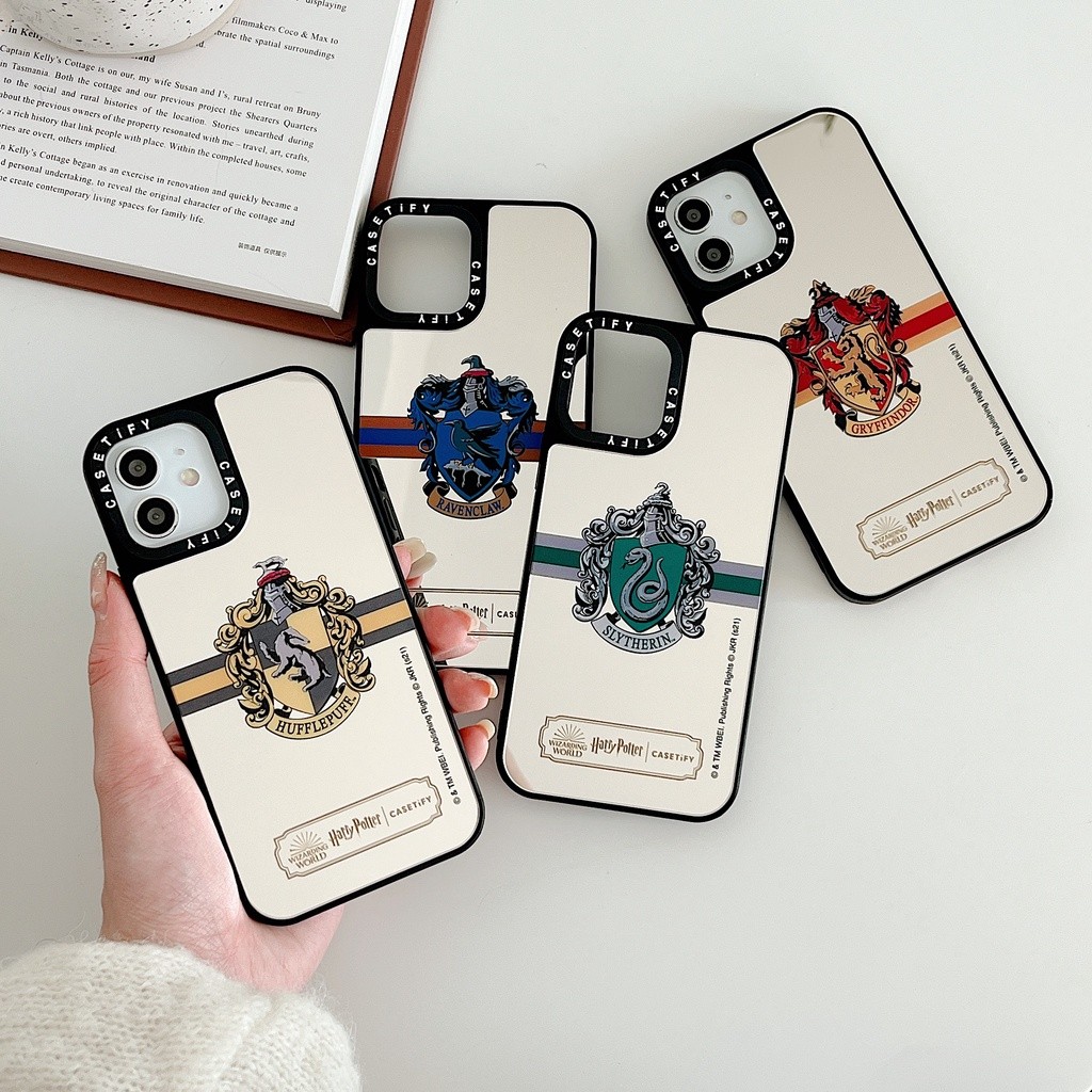 Ốp Lưng Gương HP Hogwarts Nhà Quốc Huy Phù Thủy Magic Gryffindor Slytherin Vỏ Cứng Tương Thích Cho iPhone 17 Pro Max Air Plus 16 / 15 / 14 / 13 / 12 / 11