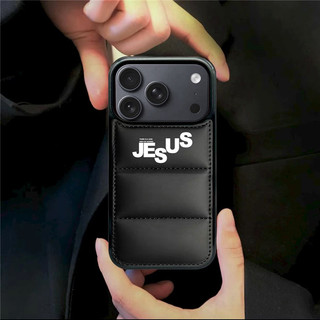 Áo khoác Cotton lấp đầy jesus Cặp đôi kinh doanh Vỏ điện thoại cho iPhone 17 16 15 14 13 12 11 Pro Max