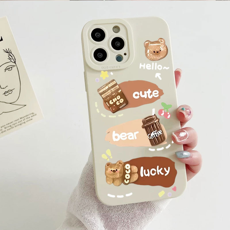 Ốp lưng iPhone Case Silicon hình chú gấu dễ thương - iP 7/8/X/XS/XR/11/12/13/14/15/16/17/Plus/Air/Pro/Max
