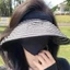 Mũ chống nắng, Mũ che nắng vành rộng chống tia cực tím, Họa tiết sọc thoáng khí phong cách Hàn Quốc Mũ chống nắng sọc có thể gập lại mùa hè