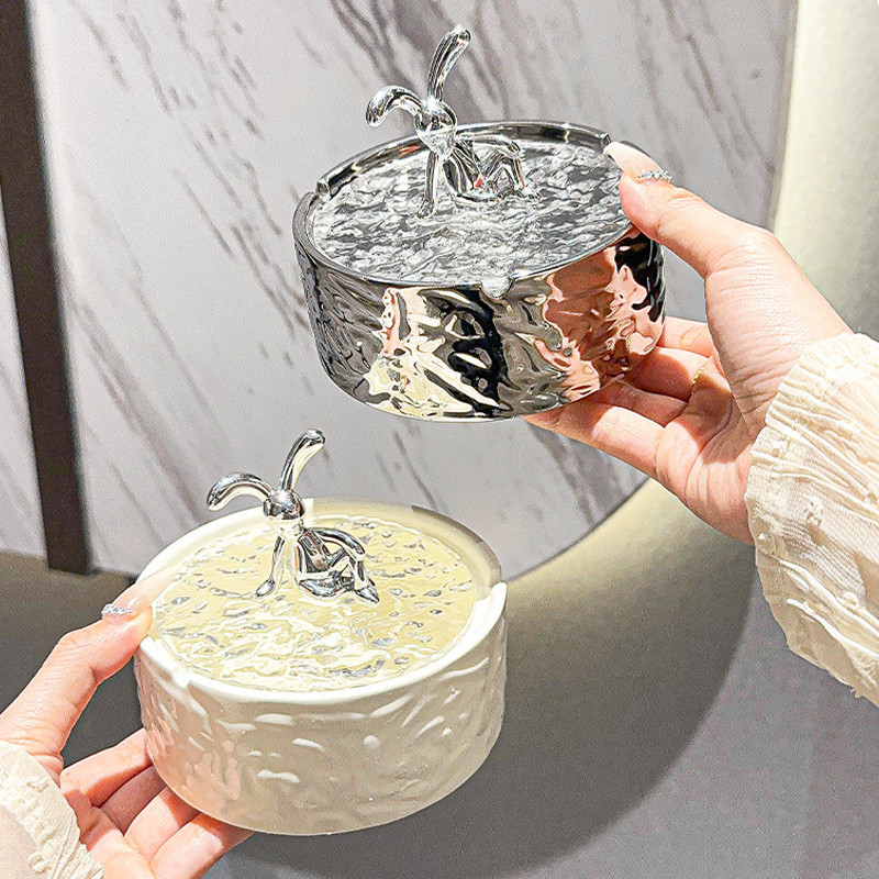 Hộp Gốm Sứ Hình Thỏ Có Nắp - Đồ Decor Sang Trọng, Đựng Trang Sức & Phụ Kiện, Trang Trí Bàn Phòng Khách