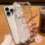 Ốp Điện Thoại Chó Đơn Giản Dễ Thương Cho Poco X8 Pro Max X7 Pro X6 Neo X5 X4 X3 NFC GT X2 F8 F7 Ultra F6 F5 F4 GT F3 F2 Pro 5G 4G Bìa Hoạt Hình Dòng Đỏ Bốn Góc Trong Suốt Mềm Mại Vỏ