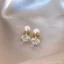 Mới bông tai ngọc trai vàng zircon retro nhẹ nhàng, sang trọng, phù hợp với GI4B