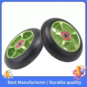Bánh xe thay thế xe tay ga, kích thước 100mm, có vòng bi và lớp phủ PU chống mài mòn, phụ kiện dành cho xe tay ga, màu xanh lá cây.