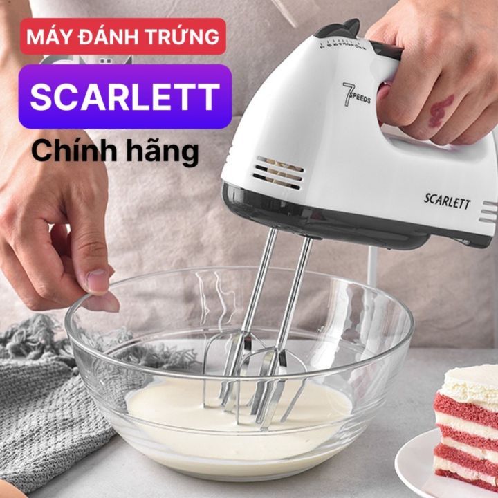 Máy đánh trứng cầm tay Scarlett công suất 180W thiết kế nhỏ gọn, tiện lợi, dễ sử dụng
