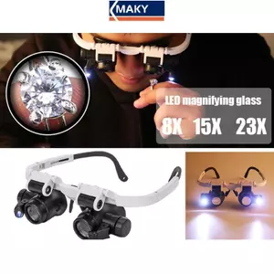 Kính lúp MAKY có đèn LED 8X 15X 23X Đồng hồ thợ kim hoàn Loupe VN