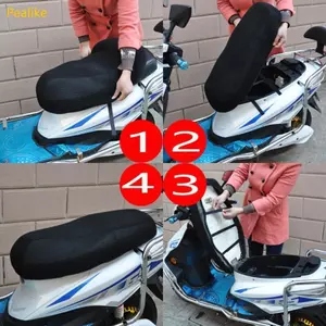 Pealike Xe Máy Xe Tay Ga Xe Máy Cho Ghế Đệm Chống Trơn Trượt 3D Miếng Đệm Lưới Vải Thoáng Khí M-3XL Cho Se
