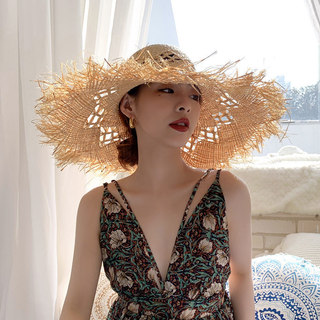 Mũ rơm phong cách rafia dành cho kỳ nghỉ biển, chống nắng hiệu quả
