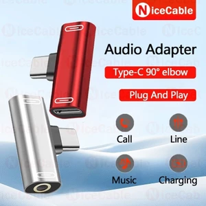 Type-C 90 di động° Bộ chuyển đổi sạc nhanh khuỷu tay Sạc nhạc Bộ chuyển đổi tai nghe 2 trong 1 Bộ chuyển đổi phích cắm và chạy chất lượng âm thanh HiFi