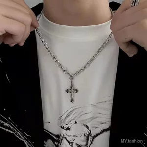 Vòng cổ chữ thập nam cá tính hip-hop đường phố, thoáng mát và phù hợp thời trang