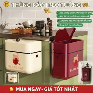 Treo Tường Nhà Bếp Thùng Rác Nắp Lật Chống Mùi PP Miệng Lớn Phòng Tắm Nhà Tổ Chức