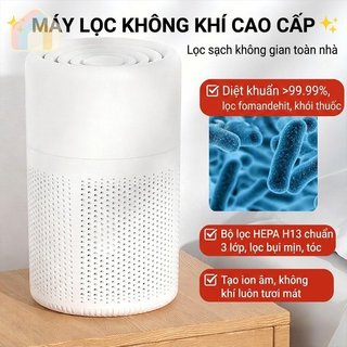 Máy lọc không khí HEPA 13 Ion hóa than hoạt tính Loại bỏ mùi khói Văn phòng tại nhà USB