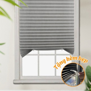 Rèm Cửa Sổ Chống Nắng Xếp Ly 2 Lớp MAISON, Rèm Vải Không Dệt Cách Nhiệt, Dán Tường Không Khoan