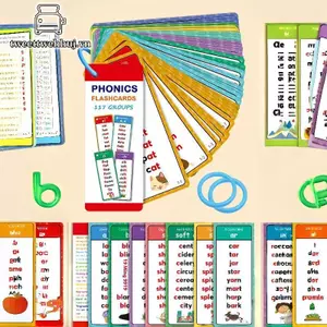 Nhíp 60 Tờ Dụng Cụ Giảng Dạy Giáo Viên Montessori Phonics Danh Sách Từ Thẻ Tiếng Anh Từ Vựng Xây Dựng Học Flashcards VN