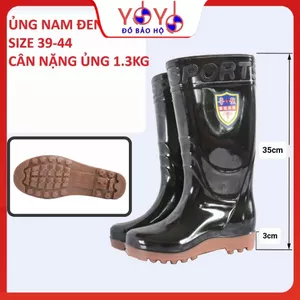 Ủng lao động màu ĐEN đế cứng size 38-44, ủng nội địa Trung, ủng 898, ủng đi mưa YOYO