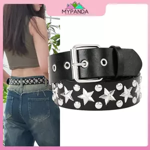MYPANDA Thắt lưng da thời trang studded gothic, điều chỉnh được, phù hợp phong cáchpunk