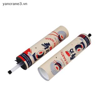 {YAN} Hộp đẩy Sushi 3 khuôn giấy cấp thực phẩm có ống hút nước sốt để làm sushi Bento tại nhà tiện lợi {ya}