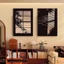 tranh treo tường cửa sổ giả decor phòng khách họa tiết bóng cây ánh sáng chữa lành tranh vải canvas trang trí bàn làm việc