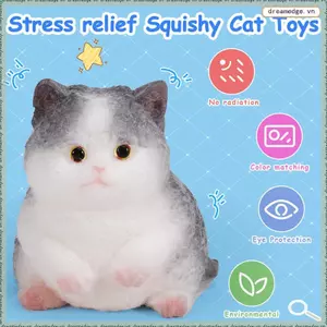 Đồ chơi mèo Squishy nhỏ Giảm căng thẳng Đồ chơi Squishy mèo ngộ nghĩnh Đồ chơi Squishy mèo dễ thương Quà tặng đồ chơi căng thẳng Squishy và mèo trắng