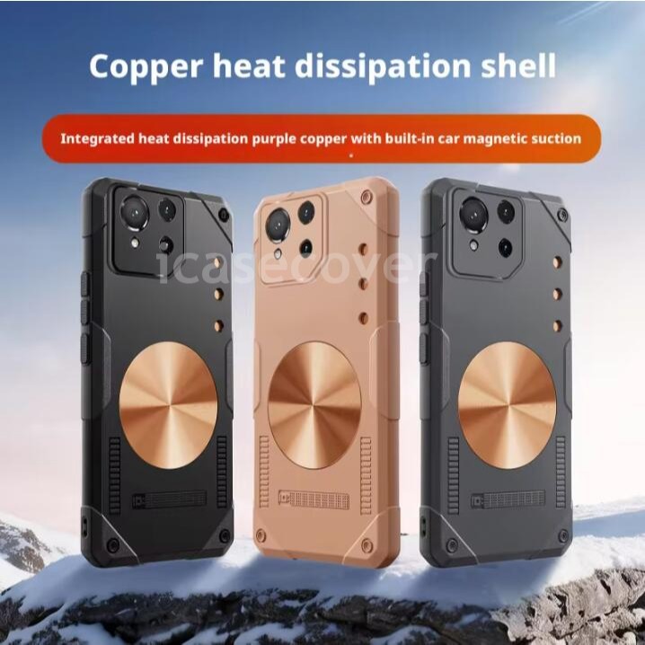 ASUS ROG Phone 9 8 7 5G 4G Vỏ từ tính Silicon nhẹ Đồng tản nhiệt Vỏ sạc không dây Tay cầm làm mới Vỏ điện thoại chống sốc