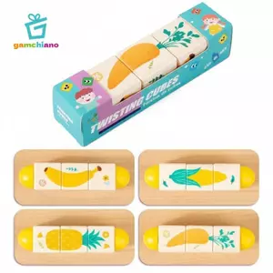 Gamchiano Câu đố xoay bằng gỗ Giáo dục sớm Khối xoay & Thử thách Phát triển nhận thức Khối xoay Đồ chơi cho trẻ nhỏ, trẻ mẫu giáo