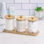 4 Cái / bộ, 3 Đũa / Quả Bóng / Miếng Lót Với 1 Khay Tre Tủ Quần Áo, Lọ Có Nắp Tre, Hộp Đựng Phòng Tắm Trong Suốt