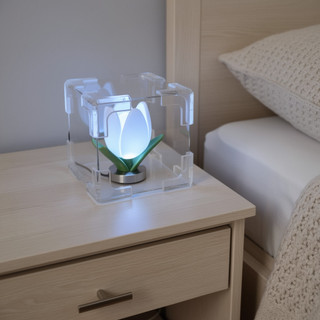 Acrylic Tulip Sea Cube Đèn Ngủ LED Mềm Phát Sáng Bàn Trang Trí Phòng Ngủ Đèn Handmade