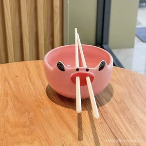 Sáng Tạo Dễ Thương Và Ngộ nghĩnh Pig Bát Gốm Trẻ Em Cá Nhân Bộ Đồ Ăn Bát Cơm Quà Tặng Sinh Nhật