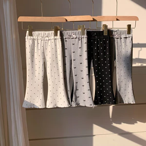 Nấm Edge Chấm Bi Quần loe Bé Gái Quần Legging Co Giãn Xuân Hè 90-140 OWV4