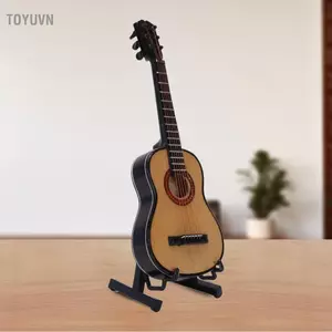 Toyuvn Toyuvn Thu Nhỏ Đàn Guitar Gỗ Nhỏ Mô Hình Trang Trí Có Chân Đế Nhạc Mini Vật Trang Trí Trang Trí Nhà Cửa Nhà Búp Bê Màn Hình Phụ Kiện 15Cm