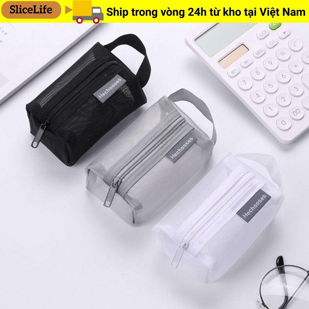 Ví đựng tiền xu có dây kéo Mini SLICELLIFE, Túi lưu trữ lưới vuông nhẹ thoáng khí, Túi đựng chìa khóa dung tích lớn di động