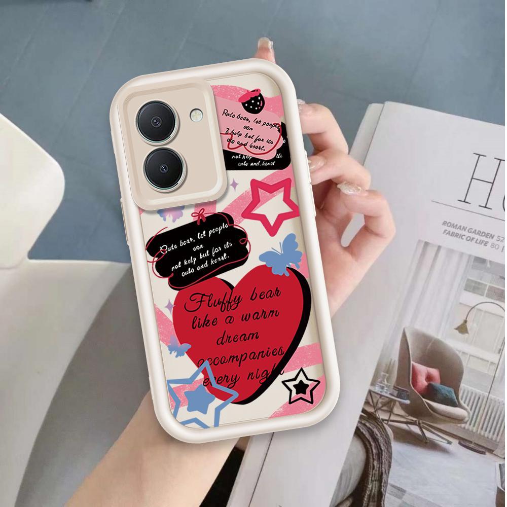 Ốp Lưng Cho VIVO Y03 Y03T Y18 Y18S 4G Y28S Vỏ Điện Thoại Mềm Silicon Hoạt Hình TPU Tình Yêu Xu Hướng Giày Thiên Thần Mắt Chống Sốc Ốp Lưng